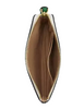 Coach Corner Zip Wristlet In Signature Canvas With Varsity Stripe Chalk Kelly