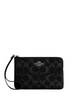 Coach Corner Zip Wristlet In Signature Denim Black