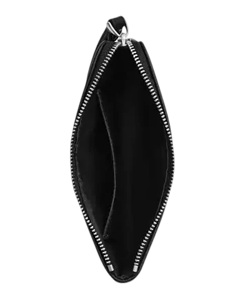 Coach Corner Zip Wristlet In Signature Denim Black