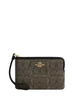 Coach Corner Zip Wristlet In Signature Jacquard Charcoal