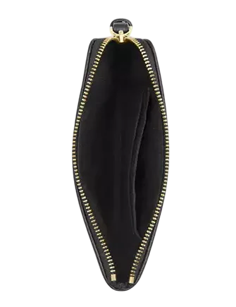 Coach Corner Zip Wristlet In Signature Jacquard Charcoal