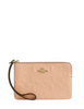 Coach Corner Zip Wristlet In Signature Leather Faded Blush