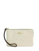 Coach Corner Zip Wristlet In Signature Leather Light Lemon