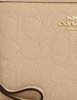 Coach Corner Zip Wristlet In Signature Leather Oat
