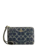 Coach Corner Zip Wristlet In Signature Regenerative Cotton Denim