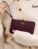 Coach Corner Zip Wristlet Merlot