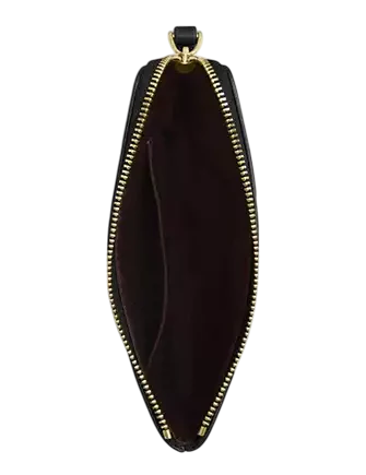 Coach Corner Zip Wristlet With Cherry Print Black