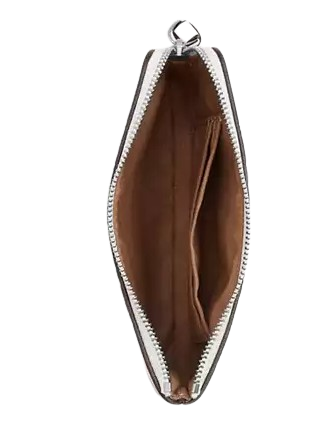 Coach Corner Zip Wristlet With Cherry Print  Chalk 