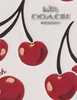 Coach Corner Zip Wristlet With Cherry Print  Chalk 