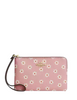 Coach Corner Zip Wristlet With Floral Print Pink