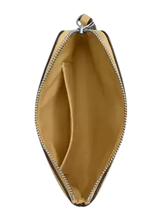 Coach Corner Zip Wristlet With Floral Print Washed Yellow