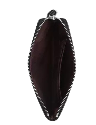 Coach Corner Zip Wristlet With Heart Bolt Print Black