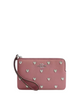 Coach Corner Zip Wristlet With Heart Rivets Peony