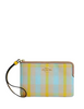 Coach Corner Zip Wristlet With Plaid Print  Bright Maize 