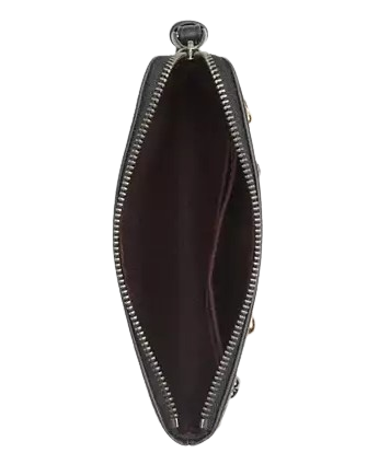Coach Corner Zip Wristlet With Rivets Black