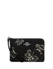 Coach Corner Zip Wristlet With Sparkly Butterfly Print Black