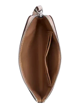 Coach Corner Zip Wristlet With Sparkly Butterfly Print Seashell