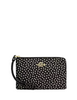 Coach Corner Zip Wristlet With Spot Print Black