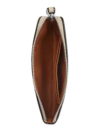 Coach Corner Zip Wristlet With Stripe  Ivory 