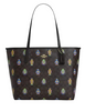 Coach Cosmic Coach City Tote Bag In Signature Canvas With Robot Print Walnut