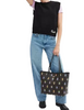 Coach Cosmic Coach City Tote Bag In Signature Canvas With Robot Print Walnut
