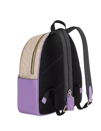 Coach Court Backpack In Signature Canvas Sand Iris
