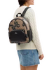 Coach Court Backpack In Signature Canvas With Bow Print Tan Black