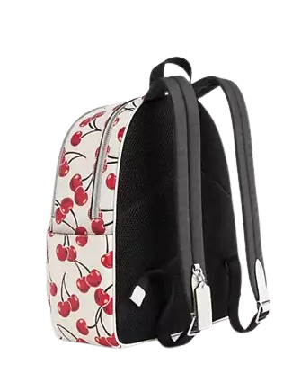 Coach Court Backpack With Cherry Print Chalk