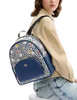 Coach Court Backpack With Floral Print Deep Blue