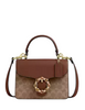 Coach Courtney Top Handle Bag In Signature Canvas Tan Brown