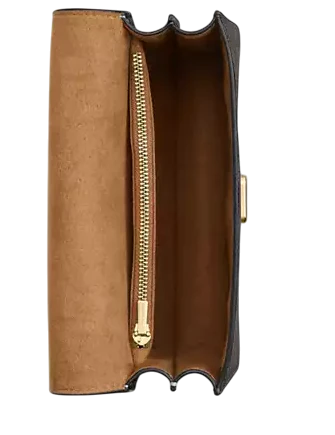 Coach Courtney Top Handle Bag In Signature Canvas Walnut Black