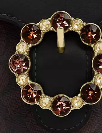 Coach Courtney Top Handle Bag In Signature Canvas Walnut Black