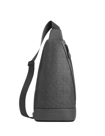Coach Dominic Sling Pack In Signature Leather Charcoal