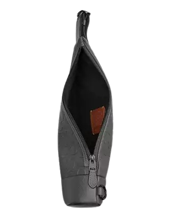 Coach Dominic Sling Pack In Signature Leather Charcoal