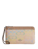 Coach Double Zip Wallet In Rainbow Signature Canvas Sand
