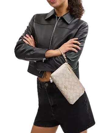 Coach Double Zip Wallet In Signature Canvas | Brixton Baker Coach Double Zip Wallet In Signature Canvas | Brixton Baker