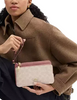Coach Double Zip Wallet In Signature Canvas Sand Peony 