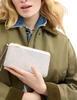 Coach Double Zip Wallet In Signature Canvas White Chalk