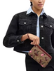 Coach Double Zip Wallet In Signature Canvas With Cherry Print Tan 
