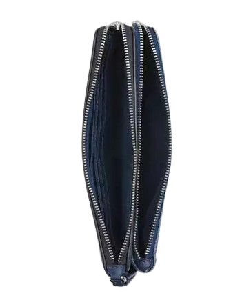Coach Double Zip Wallet Indigo