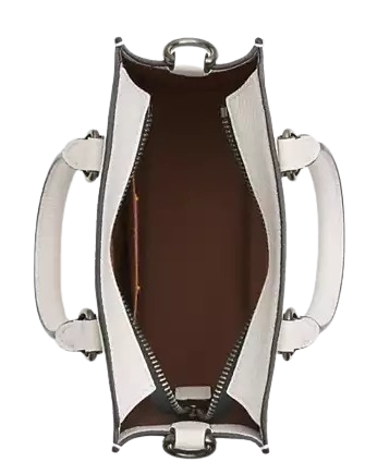 Coach Dylan Tote Bag With Varsity Motif Chalk Black 