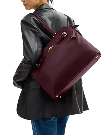 Coach Easton Tote Bag Dark Wine