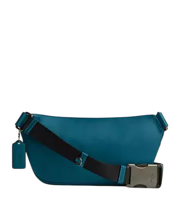 Coach Elias Belt Bag In Signature Canvas Aquamarine Teal