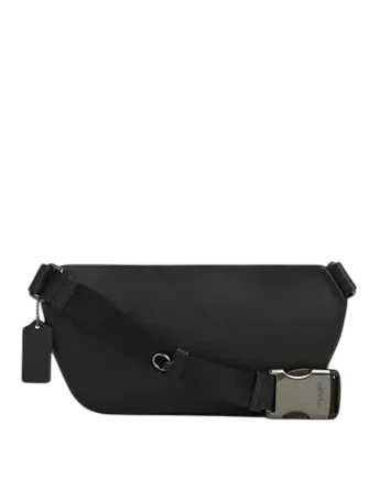 Coach Elias Belt Bag In Signature Canvas Chalk Black