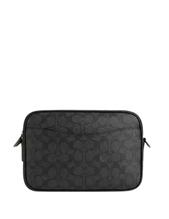 Coach Elias Crossbody In Signature Canvas Charcoal Black
