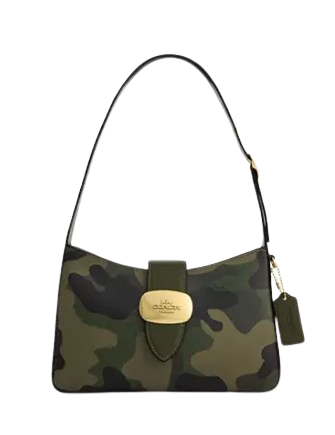 Coach Eliza Shoulder Bag With Zipper Closure And Camo Print