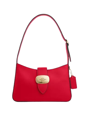 Coach Eliza Shoulder Bag With Zipper Closure Bold Red