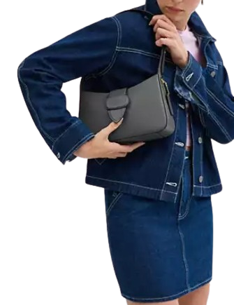 Coach Eliza Shoulder Bag With Zipper Closure Charcoal