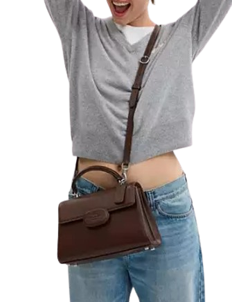 Coach Eliza Top Handle With Leather Covered Closure Maple