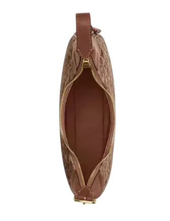 Coach Ella Shoulder Bag In Signature Chenille Light Khaki Vintage Brown